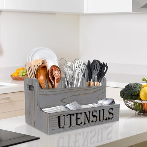 Extra Large Kitchen Utensils Holder, 2 Tier, 4 Compartments - view 6