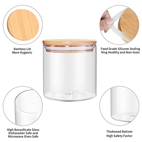 18 Oz/550 ML Glass Jar with Lid, Clear Thickened Version Glass Storage Containers with Sealed Bamboo Lid, For Coffee, Sugar, Spices, Tea, Beans, Candy, Cookie - view 6