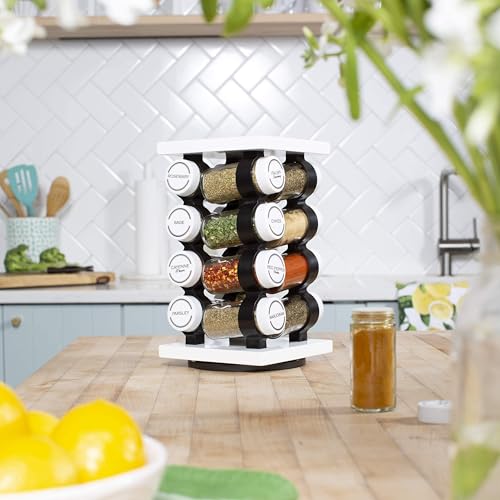 16 Jar Rotating White Spice Rack - view 6