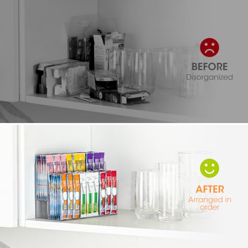 Drink Packet Organizer, 2-Tier Water Flavor Packet Holder for Pantry Storage, Acrylic Drink Mix Organizer Hydration Powdered Mixes Holder Container for Cabinet Kitchen Storage - view 3