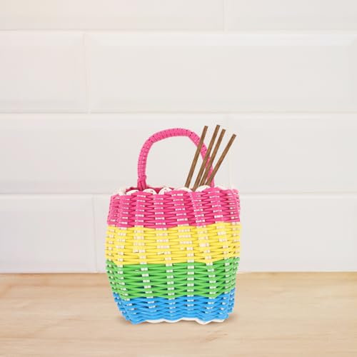 Plastic Hanging Basket 15x13x9cm Kitchen Bathroom Storage Organizer - view 5