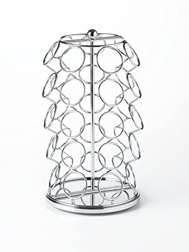 Nifty K Cup Holder – Compatible with K-Cups, Coffee Pod Carousel | 35 K Cup Holder, Spins 360-Degrees, Lazy Susan Platform, Modern Chrome Design, Home or Office Kitchen Counter Organizer - view 2