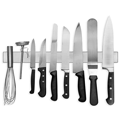 16 Inch Stainless Steel Magnetic Knife Bar with Multi-Purpose Functionality as a Knife Holder, Knife Strip, Magnetic Tool Organizer, Art Supply Organizer & Home Organizer - view 6