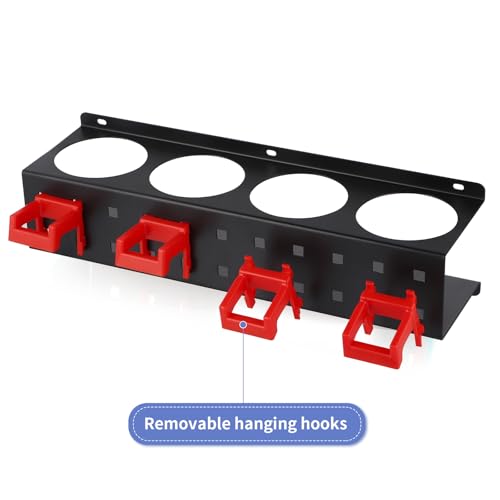 Spray Bottle Holder Wall Mount, Detailing Bottle Organizer, Spray Bottle Rack with 4 Holes and 4 Hooks - view 4
