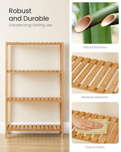 4-Tier Bamboo Shelf, Freestanding Bathroom Storage Rack - view 5