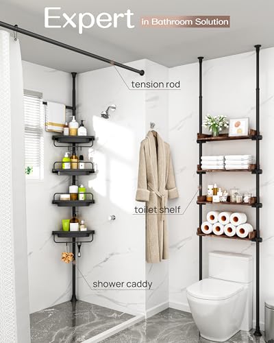 Corner Shower Caddy Tension Pole for Shampoo Holder, Stainless Steel Rod - view 3