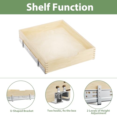 Pull Out Cabinet Organizer 28½" W x 21"D, Slide Out Wood Drawer Shelf - view 6