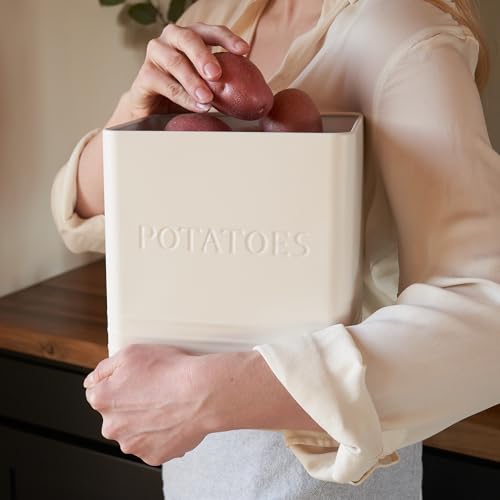 Beautiful Potato and Onion Storage Container Set - Food Safe Metal Bins - view 2