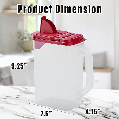 Clear Pantry Storage Container, Dry Storage, 4 Quart, Red Lid - view 6