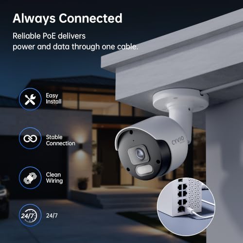4K
PoE
Security
Camera
System,
Metal
Housing,
2TB
HDD
NVR,
4-Cam
Kit - view 5