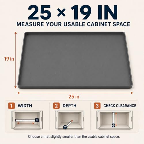 25“ x 19“ Waterproof Under Sink Mat for Bathroom,Kitchen,Pet Feeding Mat - view 2