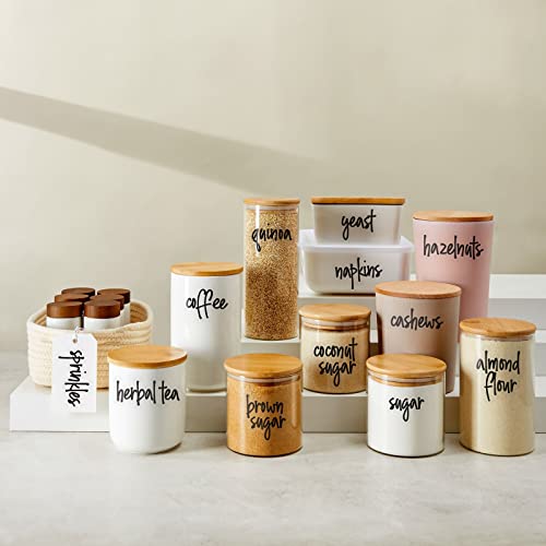 Pantry Labels for Food Containers - 157-Piece, Black Script Vinyl - Jar & Bin Labels & Food Storage Organization Stickers - view 4