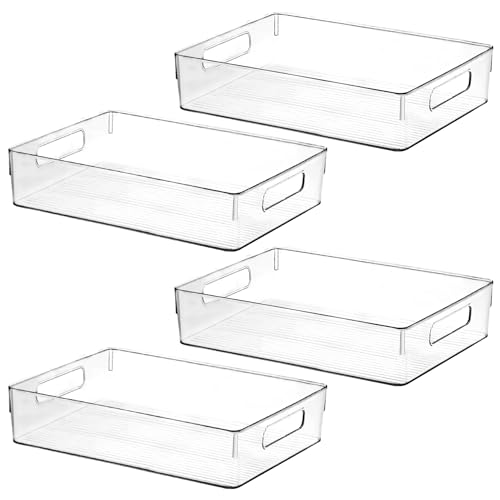 Clear Plastic Storage Bins, Pantry Organizers and Storage, Kitchen Organization and Storage Containers Bins for Organizing, Fridge, Freezer, Bathroom, Pantries, Medicine Cabinet Organizer Bin - view 7