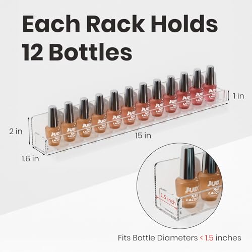 Nail Polish Organizer Wall Mounted, Nail Polish Shelves, 15" 6 Pack - view 3