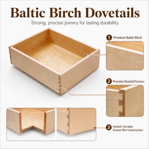 Built In USA - Dovetail Pull Out Drawer Box Only - Pull Out Tray (3.5" High 14" Wide - 22" Depth (No Slides)) - view 2