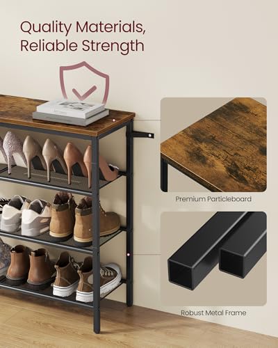 4-Tier Shoe Rack, 15-20 Pairs, Metal Mesh - view 6