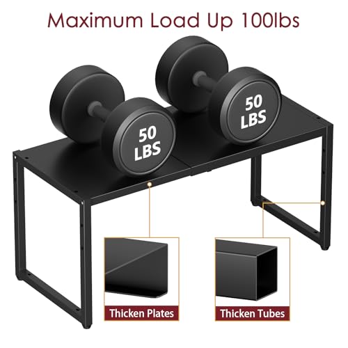 Expandable Kitchen Storage Shelves,110LBS Heavy Duty Metal Garage Shelving Units For Pot Pans Appliance,Adjustable Small Storage Shelf Rack Organizer For Kitchen Countertop Under Cabinet Garage Pantry - view 3