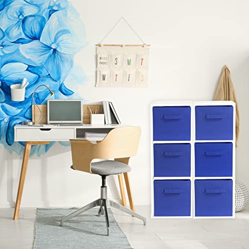 11-Inch Foldable Cube Storage Bins, Dark Blue, 6-Pack - view 5