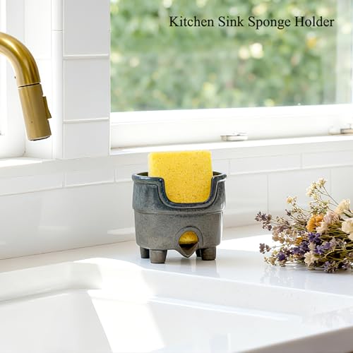 Ceramic Sponge Holder with Drainage，Farmhouse Sink Caddy - view 6