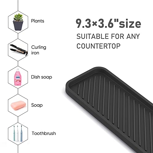 Kitchen Silicone Sink Organizer Tray, Sponge Holder for Sink Caddy（Black） - view 5