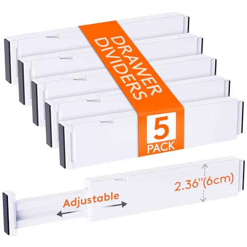 2.36" Upgrade Kitchen Drawer Dividers, Adjustable Drawer Organizer