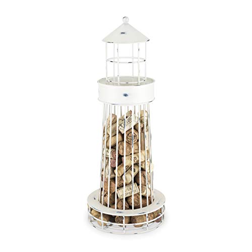Lighthouse Wine Cork Holder, Wine Corks Storage, Wine Cork Collector, Farmhouse Kitchen Decor, Wine Bar Decor, Wine Accessories, Set of 1, White - view 5
