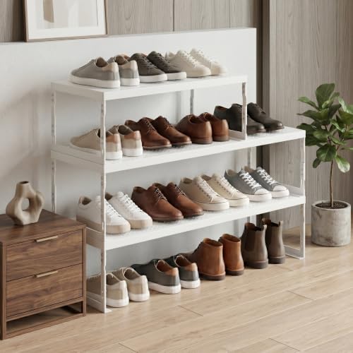 Adjustable Expandable Metal Storage Shelf, Standing Shelf Unit for Kitchen Cabinet Pantry Countertop, Space Saving Shelf Riser and Organizer(1 Pack/White,Medium) - view 5