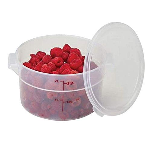 Cambro 2 Qt Round Storage Container With Lid Translucent And Measuring Cup/Container Kit/Kitchen Organization Set