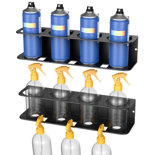 Spray Bottle Holder Wall Mount, 2-Pack Spray Can Rack for Garage