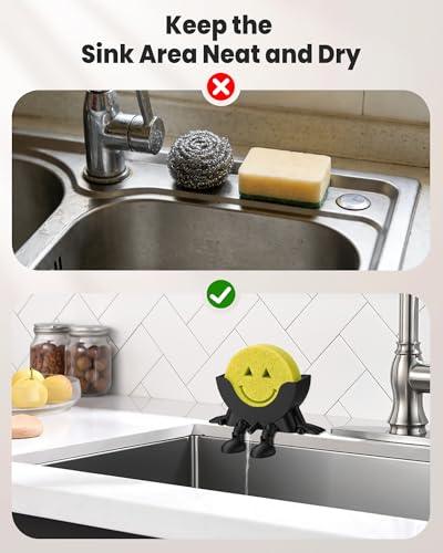 3D Printed Sponge Holder for Kitchen, Suitable for Scrub Daddy Holder，Funny Sponge Holder, Drainable Scrub Stand Sponge Caddy, Cute Drying Rack Accessories for Kitchen Sink - view 3