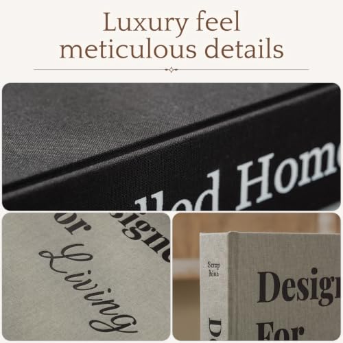 Aesthetic Decorative Books-Set of 3 Linen Fake/Faux Books for Modern Home Decoration on Coffee Table, Bookshelf or Mantel-Photo Storage Solution and as a Keepsake Box - view 7
