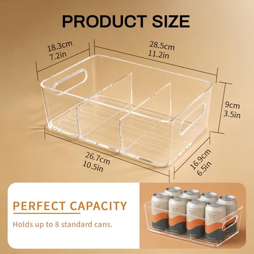 8-Pack Pantry Organizers and Storage, Clear Fridge Organizer Bins - view 6