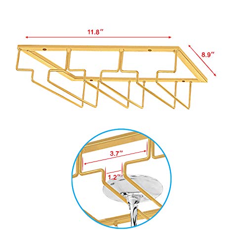 Under Cabinet Stemware Rack, Glass Hanger Rack - Wire Wine Glass Holder Storage Hanger for Cabinet, Kitchen, Bar - view 3