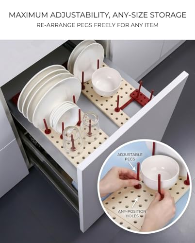 Kitchen Drawer Organizer Tray with Adjustable Pegboard - view 3