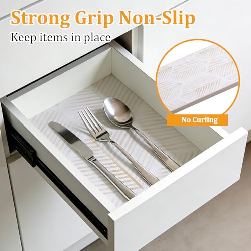 Drawer and Shelf Liner for Kitchen Cabinet, Cupboard, Desks, Pantry, Tool Box Hexagon Waterproof Non Adhesive Non-Slip Easy to Clean 12in X 120in - view 4