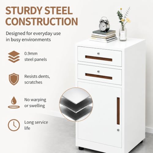 Modern Lockable Office File Cabinet, Metal Steel Storage Solution for Home & Office, Secure Filing System with Adjustable Shelves, Stylish & Durable Design - view 5