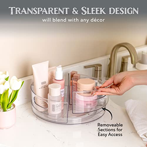 Lazy Susan Turntable - Clear Acrylic, Removable Sections, Rotates 360 Degrees. Easily Organize Your Fridge, Cabinet or Counter. Great Carousel Storage for Food, Spices, Cosmetics. (4-Sections) - view 5
