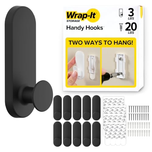 Handy Hooks - The Oli Medium 10 Pack (Black)