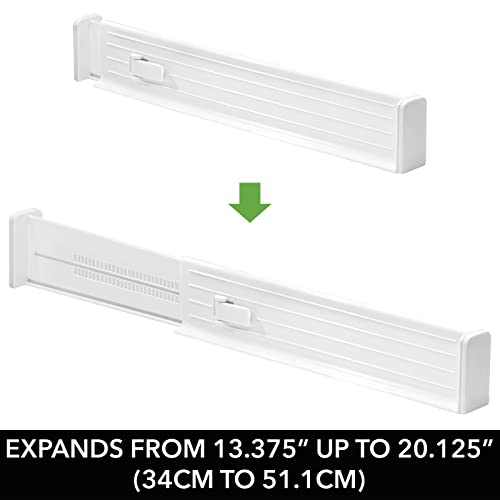 Expandable Dresser Drawer Divider with Foam Ends, Drawer Divider Locks in Place, Separators for Clothing and Accessories in Closet or Dresser Drawer, Ligne Collection, 4 Pack, White - view 5