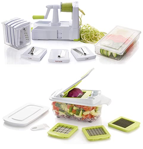 7-Blade Spiralizer & QuickPush Food Chopper