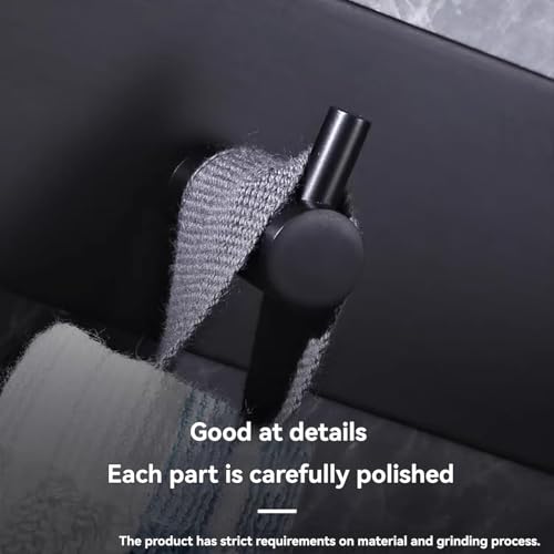 Black Key Holder for Wall 304 Stainless Key Hooks Adhesive Key Holder Wall Mount Key Hanger with 3 Heavy Duty Hooks Key Organizer for Kitchen, Bedroom, Bathroom (Black(3 Hooks)) - view 6