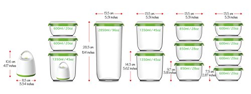 Vacuum Seal Food Storage System Reusable Container Deluxe Set with Vacuum and 10 Reusable containers - view 6