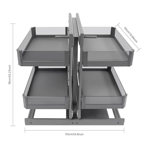 Blind Corner Cabinet Organizer,2 Tiers 14.57"Cabinet Pull-out Organizer - view 2