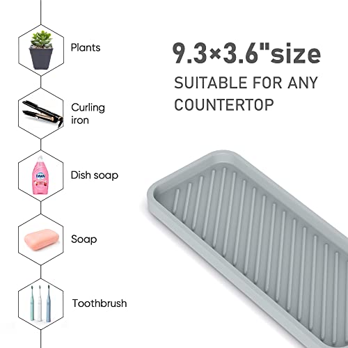 Kitchen Sink Organizer Tray,2 Pack Silicone Sponge Holder for Sink Bathroom - view 5