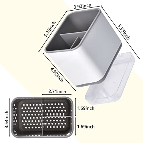 Utensil Holder Cutlery Drainer Sink Caddy, Chopsticks Holder, Grey - view 3