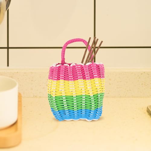 Plastic Hanging Basket 15x13x9cm Kitchen Bathroom Storage Organizer - view 4