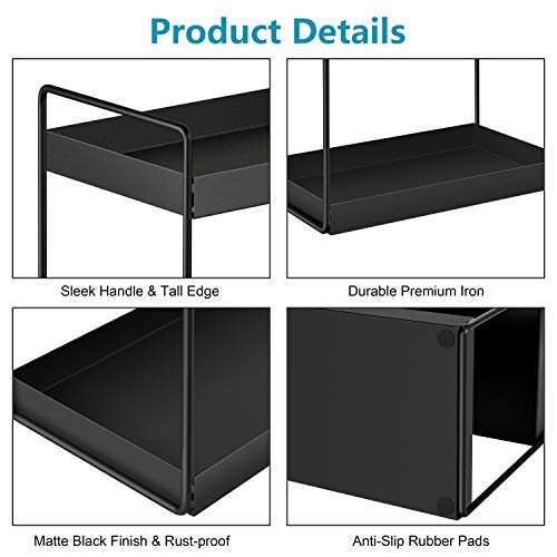 3-Tier Bathroom Countertop Organizer, Black, 12.2" L x 6.7" W x 16.9" H - view 6