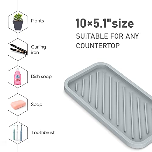 Kitchen Sink Organizer Tray,Sponge Holder for Kitchen Sink Bathroom（Grey） - view 4