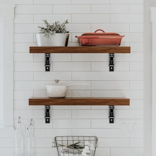 Matte Black Folding Shelf Brackets, 16 Inch, 2 Pack - view 7