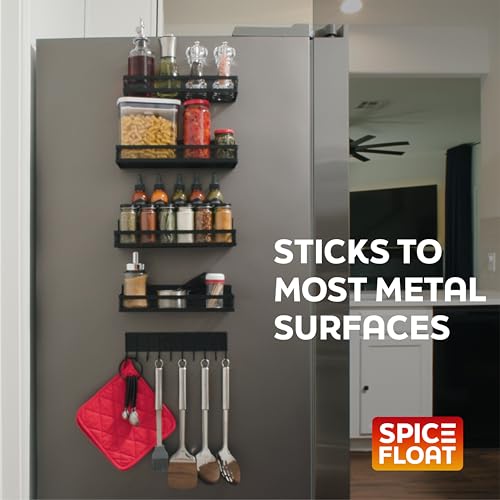 Spice Float Magnetic Spice Racks, Set of 4, Black - view 5